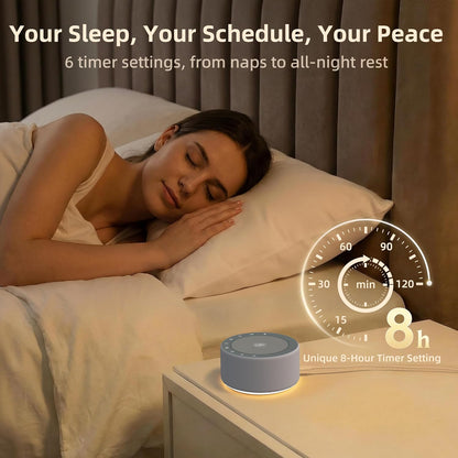 White Noise Machine for Baby & Adults, 30 Soothing Sounds, Sleep Sound Machine with 8 Color Night Light, Memory Function, White Noise for Sleeping, Nursery, Office, Travel & Relaxation