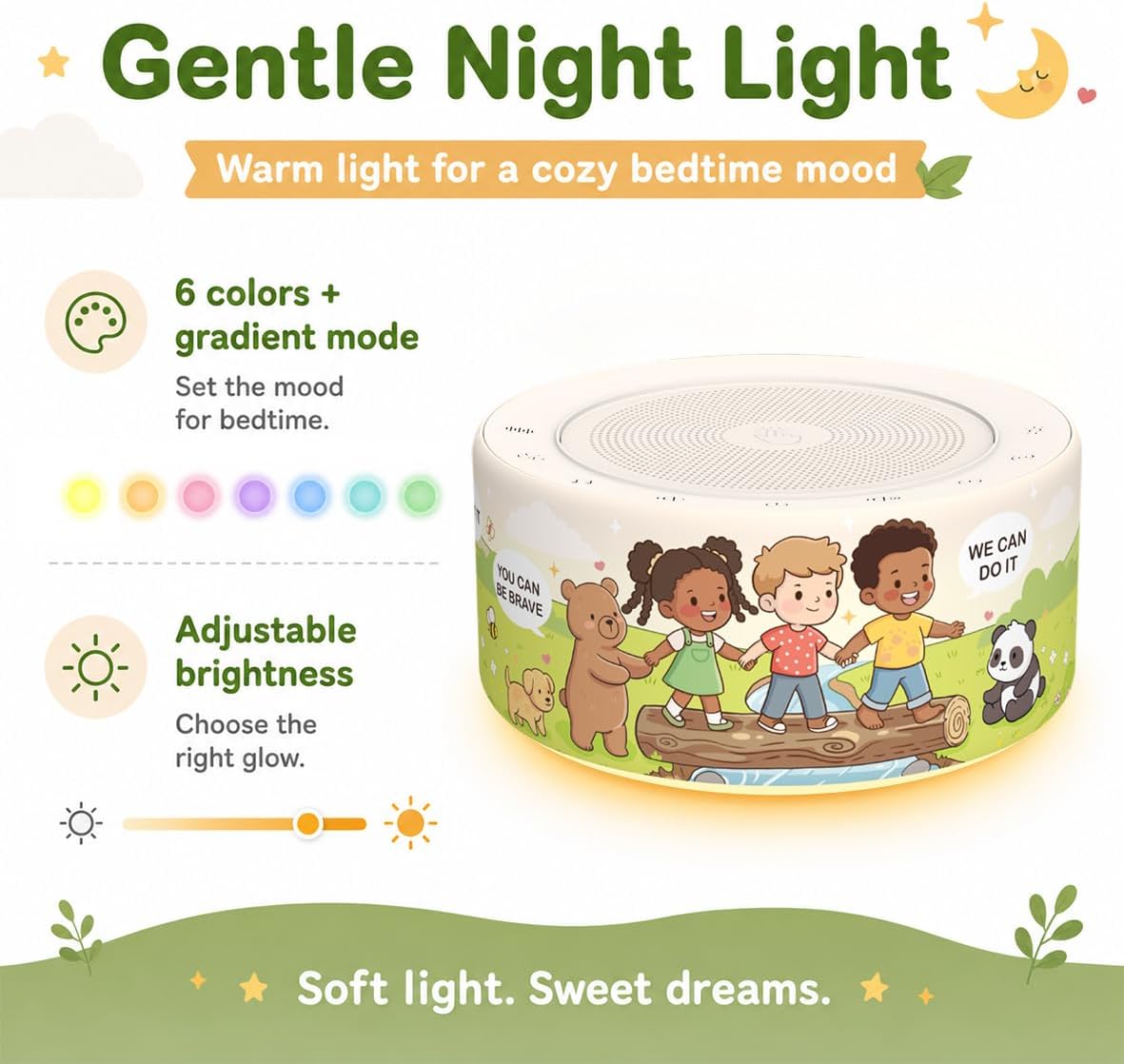 White Noise Machine for Baby & Adults, 30 Soothing Sounds, Sleep Sound Machine with 8 Color Night Light, Memory Function, White Noise for Sleeping, Nursery, Office, Travel & Relaxation