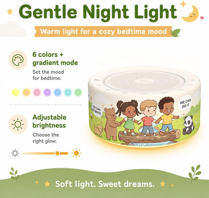 White Noise Machine for Baby & Adults, 30 Soothing Sounds, Sleep Sound Machine with 8 Color Night Light, Memory Function, White Noise for Sleeping, Nursery, Office, Travel & Relaxation