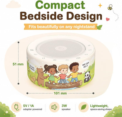 White Noise Machine for Baby & Adults, 30 Soothing Sounds, Sleep Sound Machine with 8 Color Night Light, Memory Function, White Noise for Sleeping, Nursery, Office, Travel & Relaxation