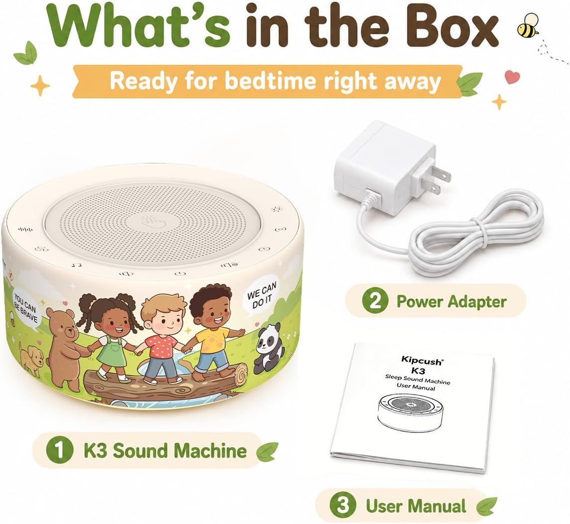 White Noise Machine for Baby & Adults, 30 Soothing Sounds, Sleep Sound Machine with 8 Color Night Light, Memory Function, White Noise for Sleeping, Nursery, Office, Travel & Relaxation