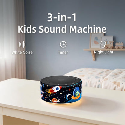White Noise Machine for Baby & Adults, 30 Soothing Sounds, Sleep Sound Machine with 8 Color Night Light, Memory Function, White Noise for Sleeping, Nursery, Office, Travel & Relaxation