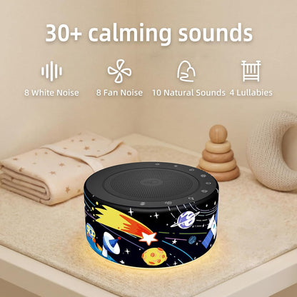 White Noise Machine for Baby & Adults, 30 Soothing Sounds, Sleep Sound Machine with 8 Color Night Light, Memory Function, White Noise for Sleeping, Nursery, Office, Travel & Relaxation