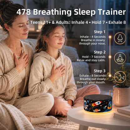 White Noise Machine for Baby & Adults, 30 Soothing Sounds, Sleep Sound Machine with 8 Color Night Light, Memory Function, White Noise for Sleeping, Nursery, Office, Travel & Relaxation