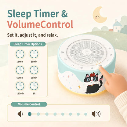 White Noise Machine for Baby & Adults, 30 Soothing Sounds, Sleep Sound Machine with 8 Color Night Light, Memory Function, White Noise for Sleeping, Nursery, Office, Travel & Relaxation
