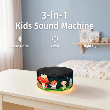 White Noise Machine for Baby & Adults, 30 Soothing Sounds, Sleep Sound Machine with 8 Color Night Light, Memory Function, White Noise for Sleeping, Nursery, Office, Travel & Relaxation