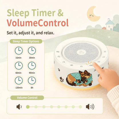 White Noise Machine for Baby & Adults, 30 Soothing Sounds, Sleep Sound Machine with 8 Color Night Light, Memory Function, White Noise for Sleeping, Nursery, Office, Travel & Relaxation