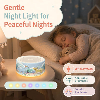 White Noise Machine for Baby & Adults, 30 Soothing Sounds, Sleep Sound Machine with 8 Color Night Light, Memory Function, White Noise for Sleeping, Nursery, Office, Travel & Relaxation