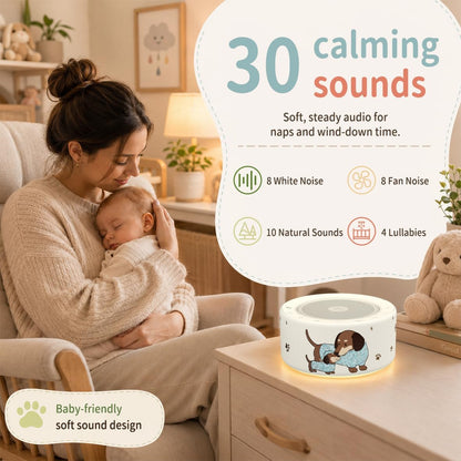 White Noise Machine for Baby & Adults, 30 Soothing Sounds, Sleep Sound Machine with 8 Color Night Light, Memory Function, White Noise for Sleeping, Nursery, Office, Travel & Relaxation