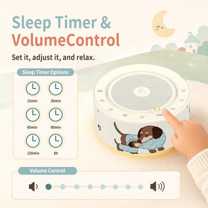 White Noise Machine for Baby & Adults, 30 Soothing Sounds, Sleep Sound Machine with 8 Color Night Light, Memory Function, White Noise for Sleeping, Nursery, Office, Travel & Relaxation