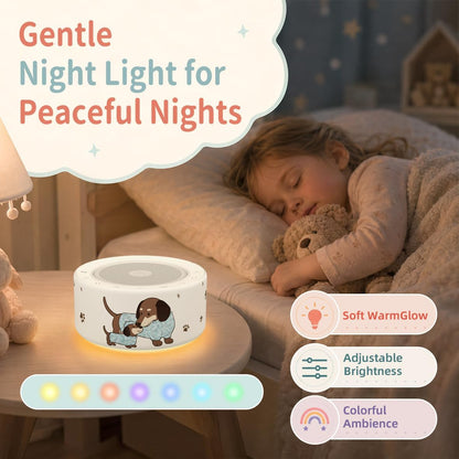 White Noise Machine for Baby & Adults, 30 Soothing Sounds, Sleep Sound Machine with 8 Color Night Light, Memory Function, White Noise for Sleeping, Nursery, Office, Travel & Relaxation