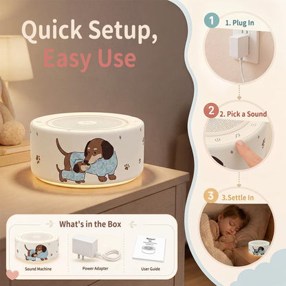White Noise Machine for Baby & Adults, 30 Soothing Sounds, Sleep Sound Machine with 8 Color Night Light, Memory Function, White Noise for Sleeping, Nursery, Office, Travel & Relaxation