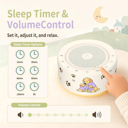 White Noise Machine for Baby & Adults, 30 Soothing Sounds, Sleep Sound Machine with 8 Color Night Light, Memory Function, White Noise for Sleeping, Nursery, Office, Travel & Relaxation