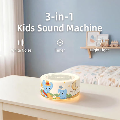 White Noise Machine for Baby & Adults, 30 Soothing Sounds, Sleep Sound Machine with 8 Color Night Light, Memory Function, White Noise for Sleeping, Nursery, Office, Travel & Relaxation