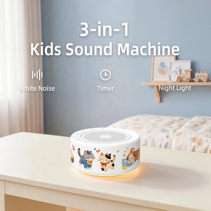 White Noise Machine for Baby & Adults, 30 Soothing Sounds, Sleep Sound Machine with 8 Color Night Light, Memory Function, White Noise for Sleeping, Nursery, Office, Travel & Relaxation