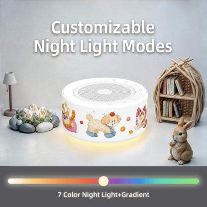 White Noise Machine for Baby & Adults, 30 Soothing Sounds, Sleep Sound Machine with 8 Color Night Light, Memory Function, White Noise for Sleeping, Nursery, Office, Travel & Relaxation