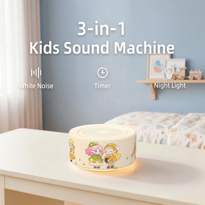 White Noise Machine for Baby & Adults, 30 Soothing Sounds, Sleep Sound Machine with 8 Color Night Light, Memory Function, White Noise for Sleeping, Nursery, Office, Travel & Relaxation