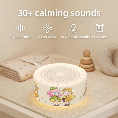 White Noise Machine for Baby & Adults, 30 Soothing Sounds, Sleep Sound Machine with 8 Color Night Light, Memory Function, White Noise for Sleeping, Nursery, Office, Travel & Relaxation
