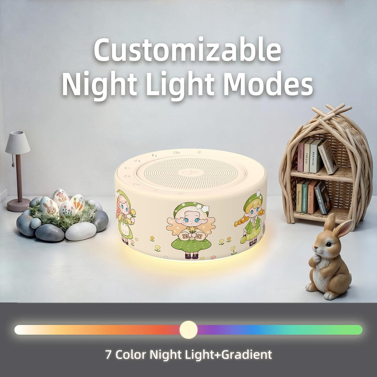 White Noise Machine for Baby & Adults, 30 Soothing Sounds, Sleep Sound Machine with 8 Color Night Light, Memory Function, White Noise for Sleeping, Nursery, Office, Travel & Relaxation