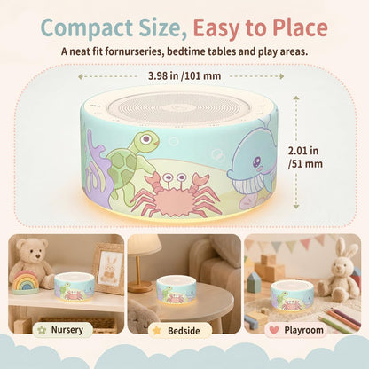 White Noise Machine for Baby & Adults, 30 Soothing Sounds, Sleep Sound Machine with 8 Color Night Light, Memory Function, White Noise for Sleeping, Nursery, Office, Travel & Relaxation