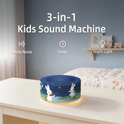 White Noise Machine for Baby & Adults, 30 Soothing Sounds, Sleep Sound Machine with 8 Color Night Light, Memory Function, White Noise for Sleeping, Nursery, Office, Travel & Relaxation