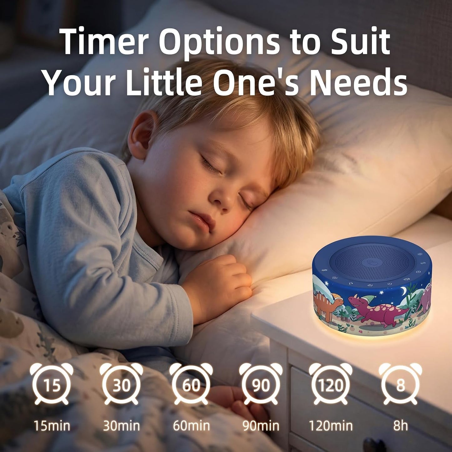 White Noise Machine for Baby & Adults, 30 Soothing Sounds, Sleep Sound Machine with 8 Color Night Light, Memory Function, White Noise for Sleeping, Nursery, Office, Travel & Relaxation