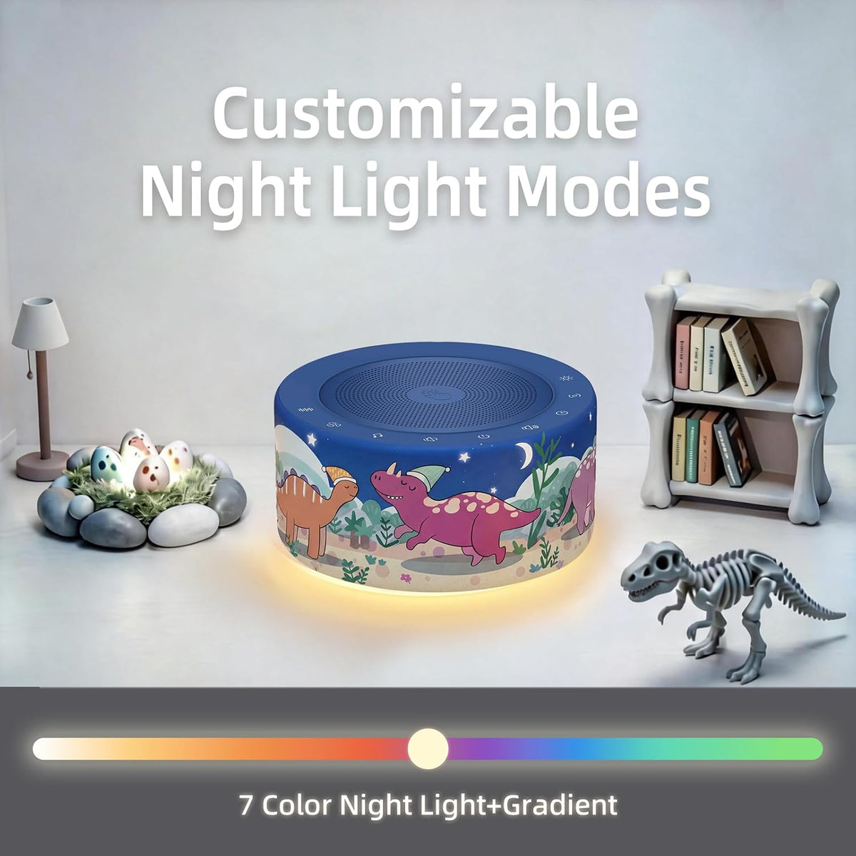 White Noise Machine for Baby & Adults, 30 Soothing Sounds, Sleep Sound Machine with 8 Color Night Light, Memory Function, White Noise for Sleeping, Nursery, Office, Travel & Relaxation