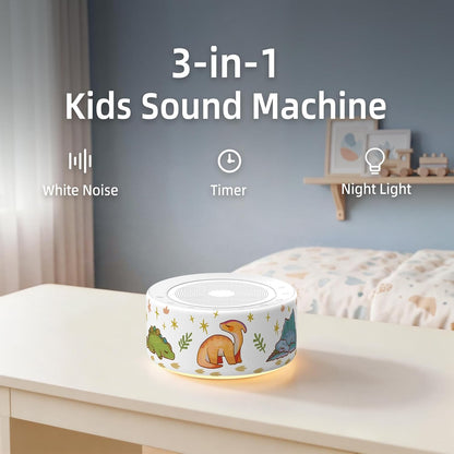 White Noise Machine for Baby & Adults, 30 Soothing Sounds, Sleep Sound Machine with 8 Color Night Light, Memory Function, White Noise for Sleeping, Nursery, Office, Travel & Relaxation