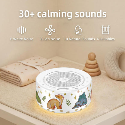 White Noise Machine for Baby & Adults, 30 Soothing Sounds, Sleep Sound Machine with 8 Color Night Light, Memory Function, White Noise for Sleeping, Nursery, Office, Travel & Relaxation
