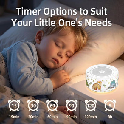 White Noise Machine for Baby & Adults, 30 Soothing Sounds, Sleep Sound Machine with 8 Color Night Light, Memory Function, White Noise for Sleeping, Nursery, Office, Travel & Relaxation