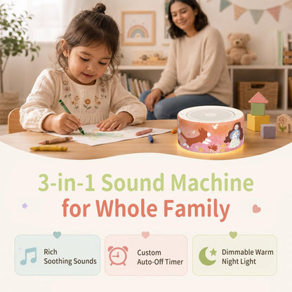 White Noise Machine for Baby & Adults, 30 Soothing Sounds, Sleep Sound Machine with 8 Color Night Light, Memory Function, White Noise for Sleeping, Nursery, Office, Travel & Relaxation