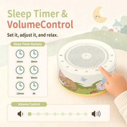 White Noise Machine for Baby & Adults, 30 Soothing Sounds, Sleep Sound Machine with 8 Color Night Light, Memory Function, White Noise for Sleeping, Nursery, Office, Travel & Relaxation