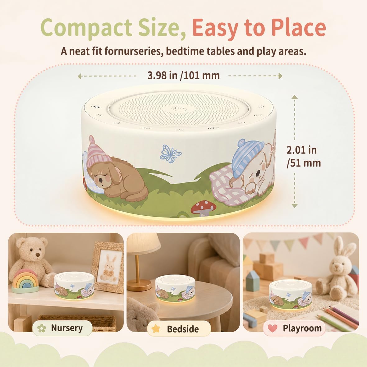 White Noise Machine for Baby & Adults, 30 Soothing Sounds, Sleep Sound Machine with 8 Color Night Light, Memory Function, White Noise for Sleeping, Nursery, Office, Travel & Relaxation