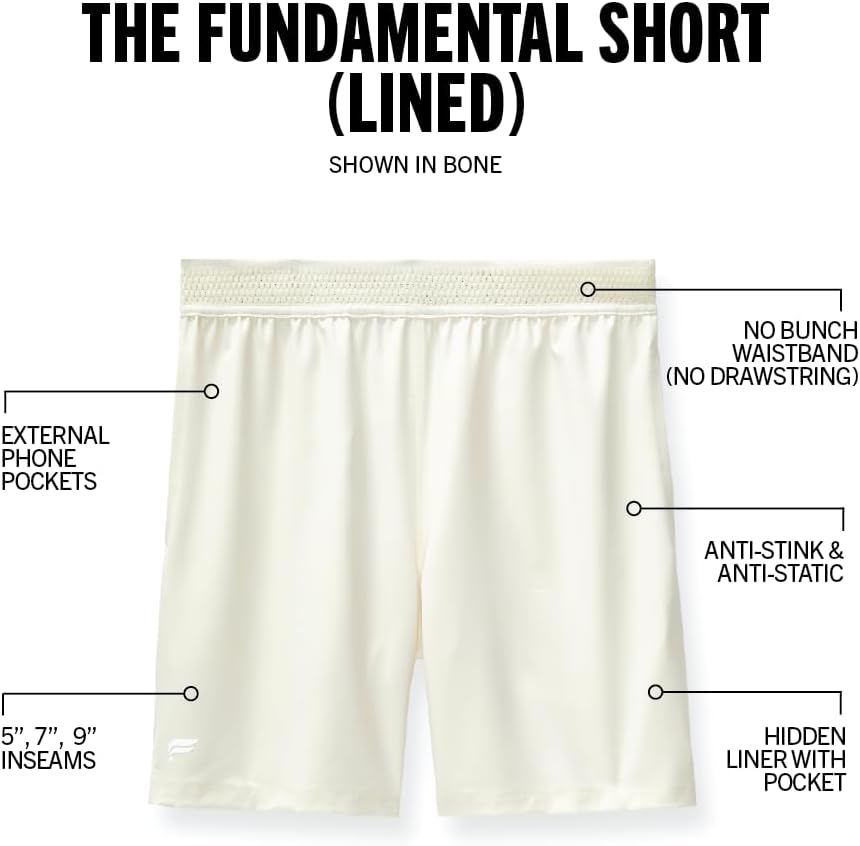 Men's The Fundamental Short (Lined), Workout, Running, Training, Gym, Yoga, Ultra Lightweight, Athletic