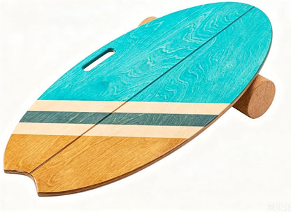 Balance Board Indoor Surfboard Surf Style Home Fitness with Wheel for Exercise, Athletic Training and Board Sports - Fun Workout Equipment For Balance, Stability and Improving Core Strength