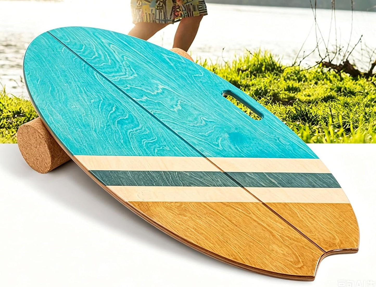 Balance Board Indoor Surfboard Surf Style Home Fitness with Wheel for Exercise, Athletic Training and Board Sports - Fun Workout Equipment For Balance, Stability and Improving Core Strength
