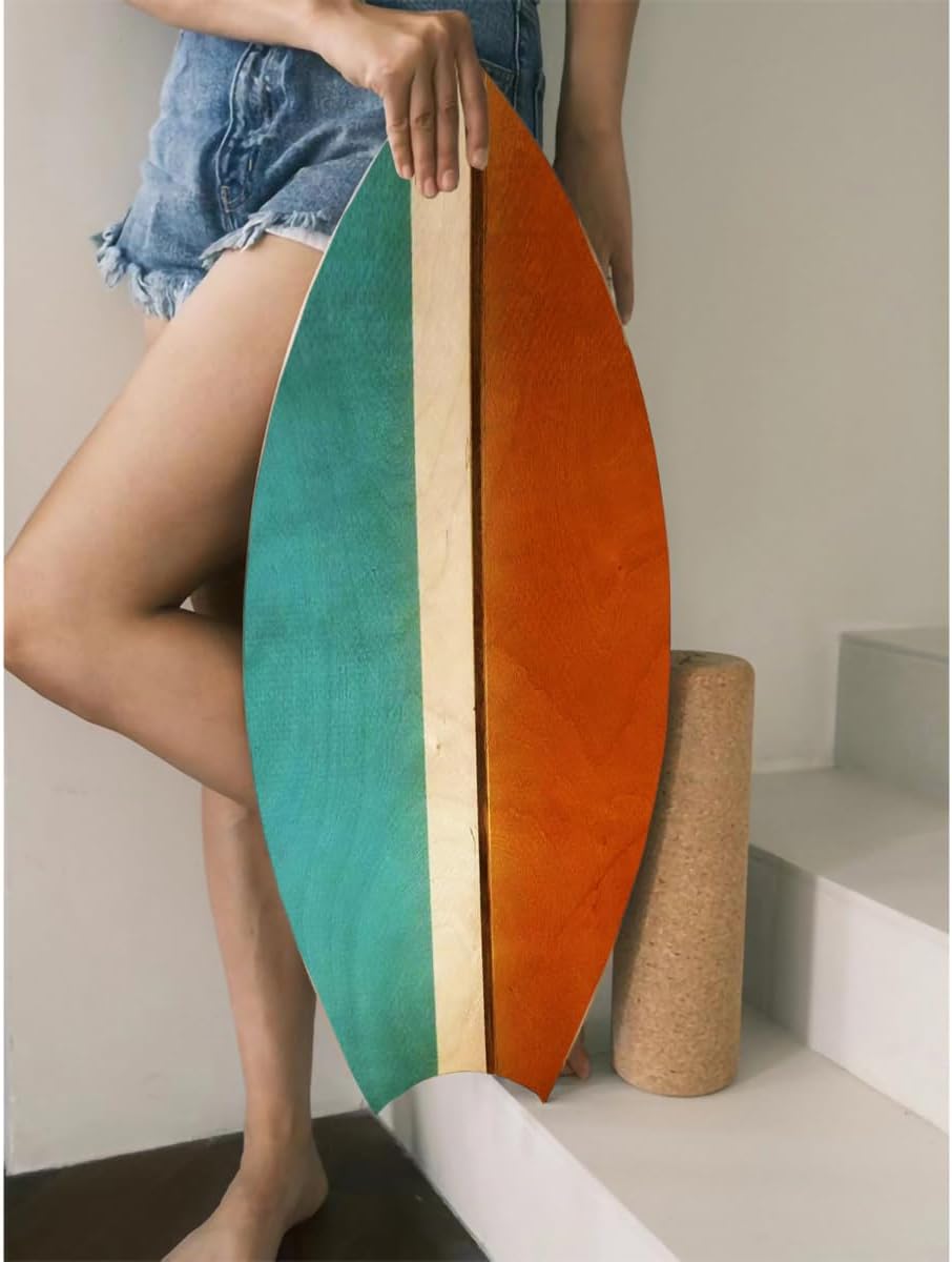 Balance Board Indoor Surfboard Surf Style Home Fitness with Wheel for Exercise, Athletic Training and Board Sports - Fun Workout Equipment For Balance, Stability and Improving Core Strength