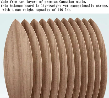 Balance Board Indoor Surfboard Surf Style Home Fitness with Wheel for Exercise, Athletic Training and Board Sports - Fun Workout Equipment For Balance, Stability and Improving Core Strength