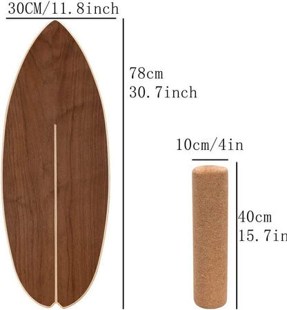Balance Board Indoor Surfboard Surf Style Home Fitness with Wheel for Exercise, Athletic Training and Board Sports - Fun Workout Equipment For Balance, Stability and Improving Core Strength