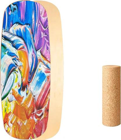 Balance Board Indoor Surfboard Surf Style Home Fitness with Wheel for Exercise, Athletic Training and Board Sports - Fun Workout Equipment For Balance, Stability and Improving Core Strength