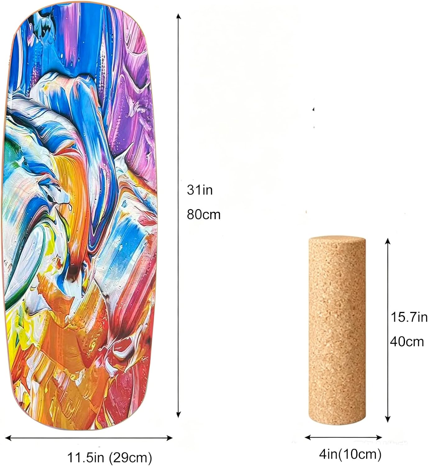 Balance Board Indoor Surfboard Surf Style Home Fitness with Wheel for Exercise, Athletic Training and Board Sports - Fun Workout Equipment For Balance, Stability and Improving Core Strength