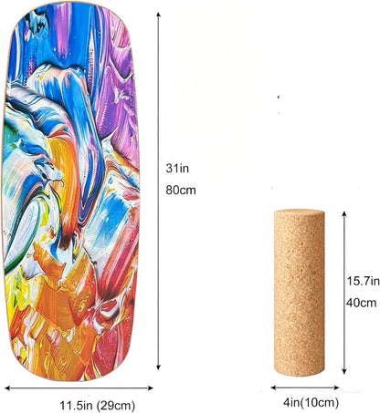 Balance Board Indoor Surfboard Surf Style Home Fitness with Wheel for Exercise, Athletic Training and Board Sports - Fun Workout Equipment For Balance, Stability and Improving Core Strength
