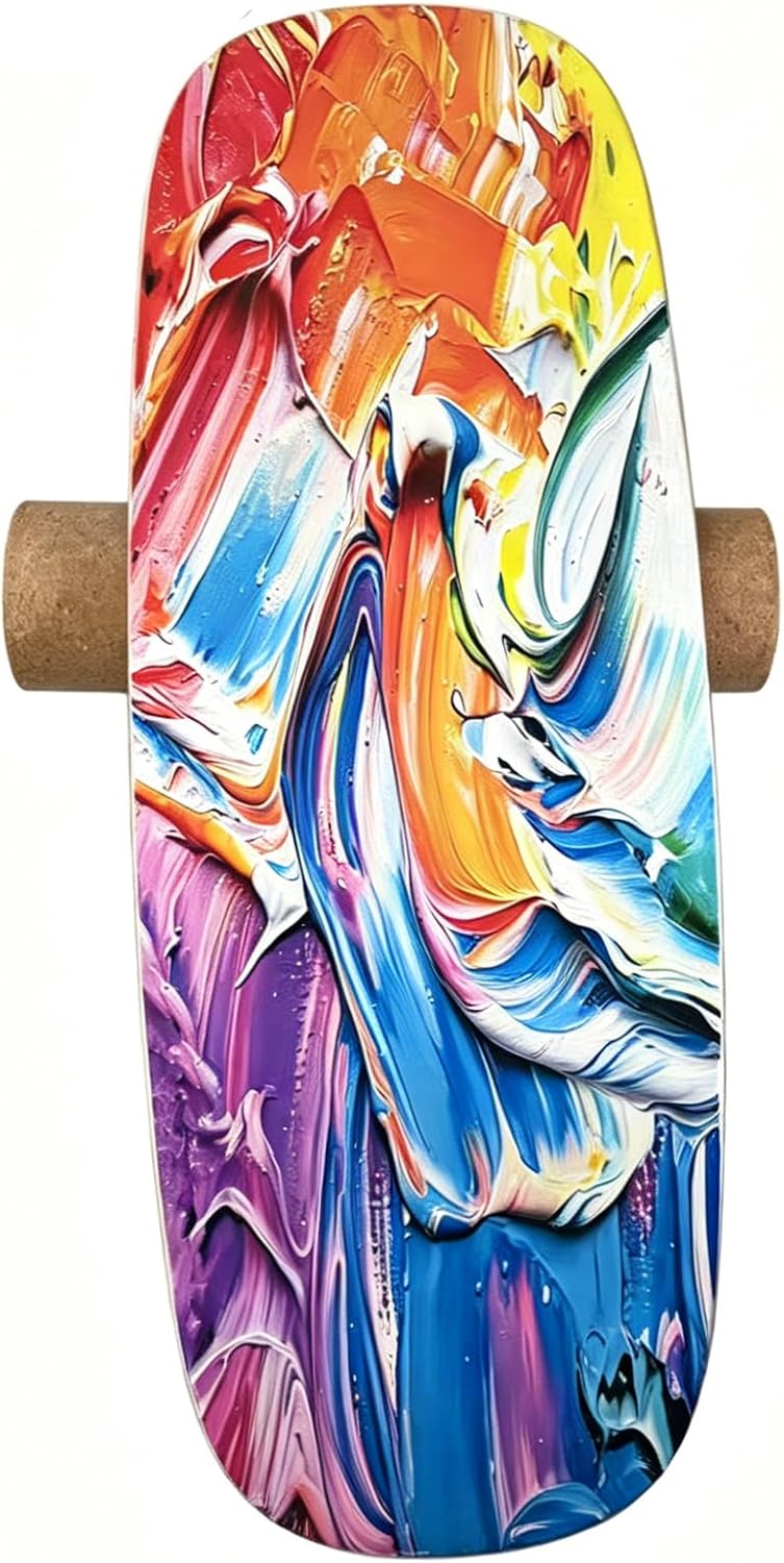 Balance Board Indoor Surfboard Surf Style Home Fitness with Wheel for Exercise, Athletic Training and Board Sports - Fun Workout Equipment For Balance, Stability and Improving Core Strength