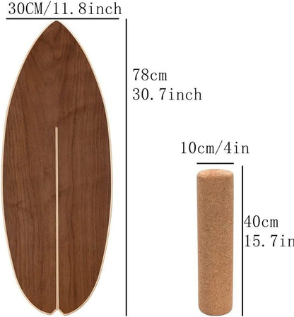Balance Board Indoor Surfboard Surf Style Home Fitness with Wheel for Exercise, Athletic Training and Board Sports - Fun Workout Equipment For Balance, Stability and Improving Core Strength
