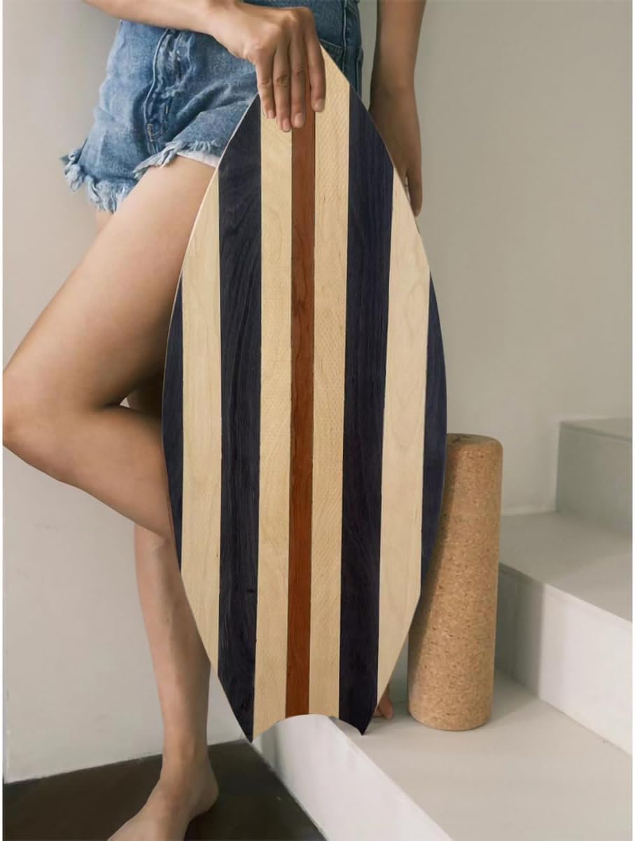 Balance Board Indoor Surfboard Surf Style Home Fitness with Wheel for Exercise, Athletic Training and Board Sports - Fun Workout Equipment For Balance, Stability and Improving Core Strength