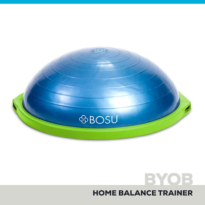 Balance Ball Exercise Trainer, Home Gym Equipment w/Guided Workouts & Pump, 26" Inflatable Fitness Platform for Strength Training, Standing, Balancing, and Core Workout