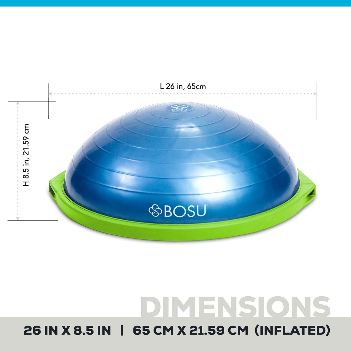 Balance Ball Exercise Trainer, Home Gym Equipment w/Guided Workouts & Pump, 26" Inflatable Fitness Platform for Strength Training, Standing, Balancing, and Core Workout