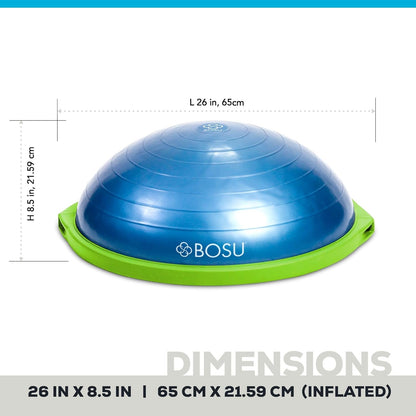 Balance Ball Exercise Trainer, Home Gym Equipment w/Guided Workouts & Pump, 26" Inflatable Fitness Platform for Strength Training, Standing, Balancing, and Core Workout