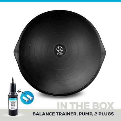 Balance Ball Exercise Trainer, Home Gym Equipment w/Guided Workouts & Pump, 26" Inflatable Fitness Platform for Strength Training, Standing, Balancing, and Core Workout