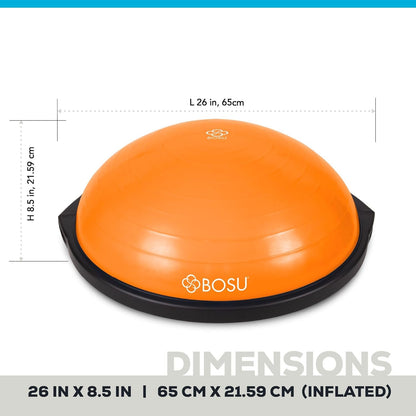 Balance Ball Exercise Trainer, Home Gym Equipment w/Guided Workouts & Pump, 26" Inflatable Fitness Platform for Strength Training, Standing, Balancing, and Core Workout